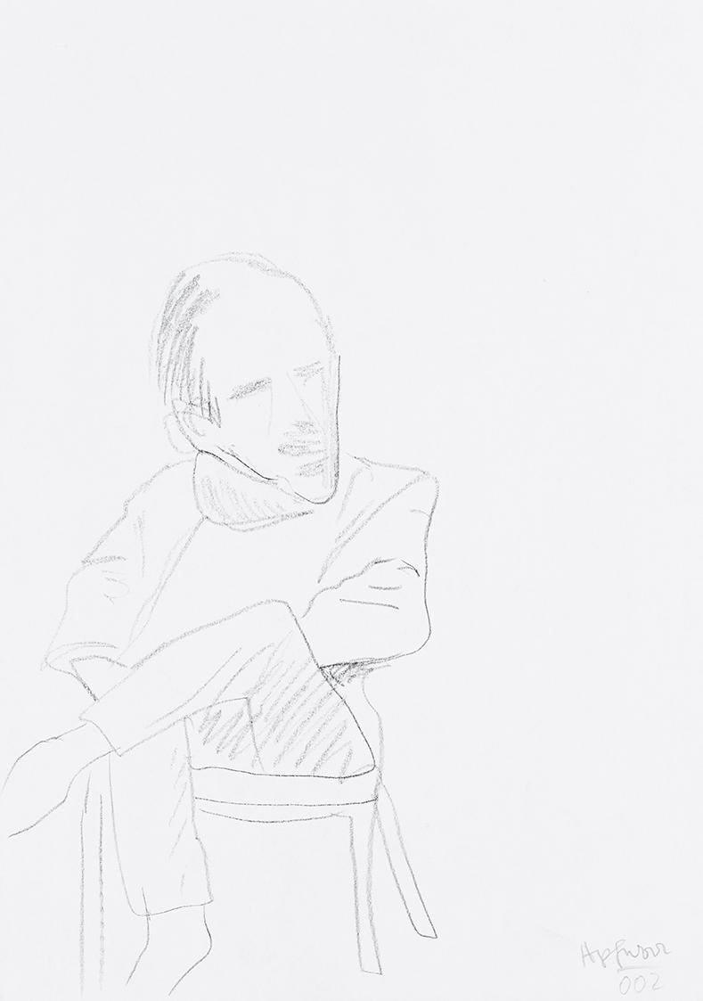 Kurt Hüpfner, Ohne Titel, 2002, Bleistift auf Papier, 29,7 × 21 cm, Privatbesitz, Wien