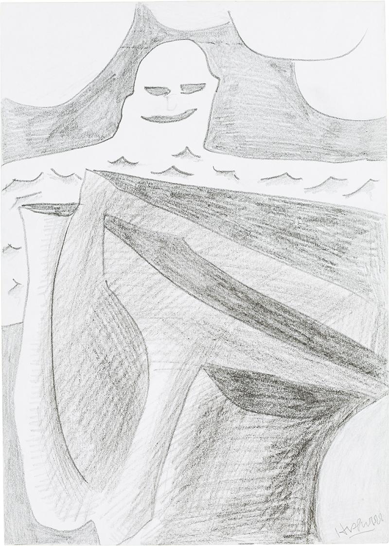 Kurt Hüpfner, Ohne Titel, um 2002, Bleistift auf Papier, 29,7 × 21 cm, Privatbesitz, Wien