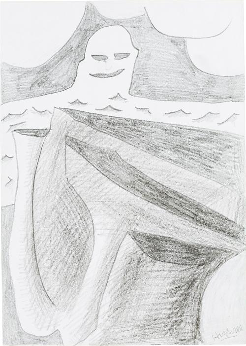 Kurt Hüpfner, Ohne Titel, um 2002, Bleistift auf Papier, 29,7 × 21 cm, Privatbesitz, Wien