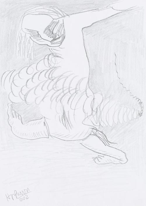 Kurt Hüpfner, Ohne Titel, 2002, Bleistift auf Papier, 29,7 × 21 cm, Privatbesitz, Wien