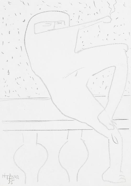 Kurt Hüpfner, Ohne Titel, 1995, Bleistift auf Papier, 29,7 × 21 cm, Privatbesitz, Wien