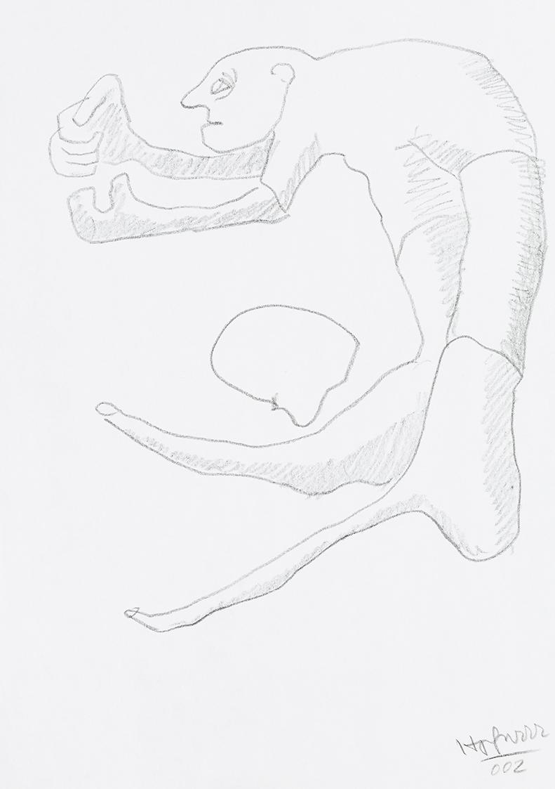 Kurt Hüpfner, Ohne Titel, 2002, Bleistift auf Papier, 29,7 × 21 cm, Privatbesitz, Wien