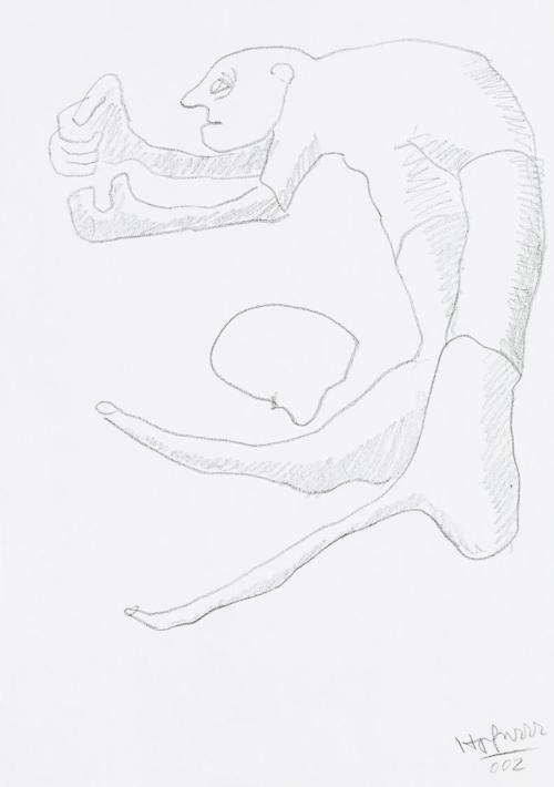 Kurt Hüpfner, Ohne Titel, 2002, Bleistift auf Papier, 29,7 × 21 cm, Privatbesitz, Wien