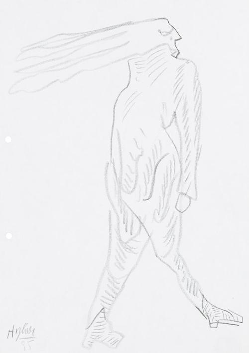 Kurt Hüpfner, Ohne Titel, 1995, Bleistift auf Papier, 29,7 × 21 cm, Privatbesitz, Wien