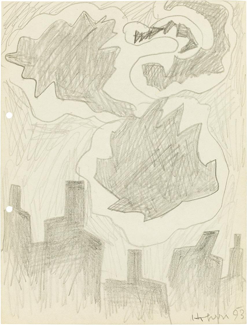 Kurt Hüpfner, Ohne Titel, 1993, Bleistift auf ungebleichtem Papier, 29,7 × 21 cm, Privatbesitz,…
