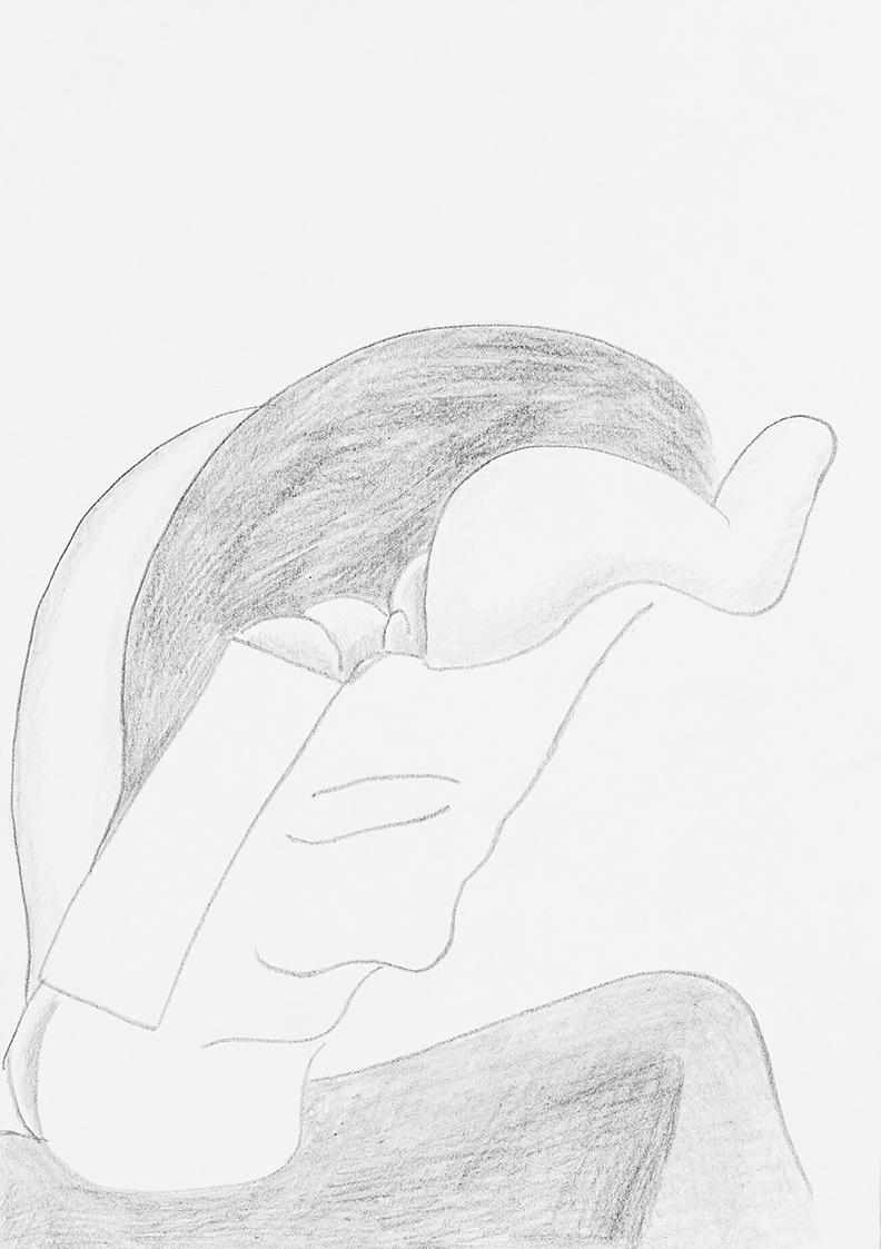 Kurt Hüpfner, Ohne Titel, um 2000, Bleistift auf Papier, 29,7 × 21 cm, Privatbesitz, Wien