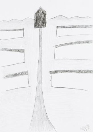Kurt Hüpfner, Ohne Titel, 2002, Bleistift und schwarzer Buntstift auf Papier, 29,7 × 21 cm, Pri…