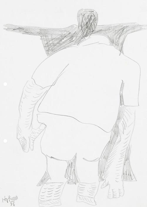Kurt Hüpfner, Ohne Titel, 1996, Bleistift auf Papier, 29,7 × 21 cm, Privatbesitz, Wien