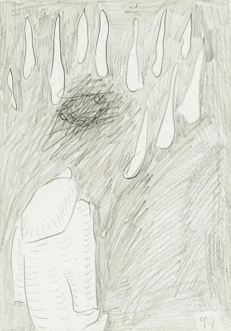 Kurt Hüpfner, Ohne Titel, 1997, Bleistift auf Papier, 29,7 × 21 cm, Privatbesitz, Wien