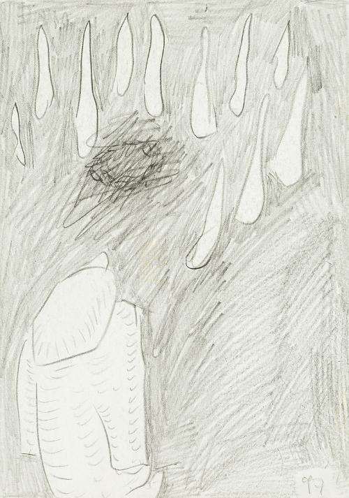 Kurt Hüpfner, Ohne Titel, 1997, Bleistift auf Papier, 29,7 × 21 cm, Privatbesitz, Wien