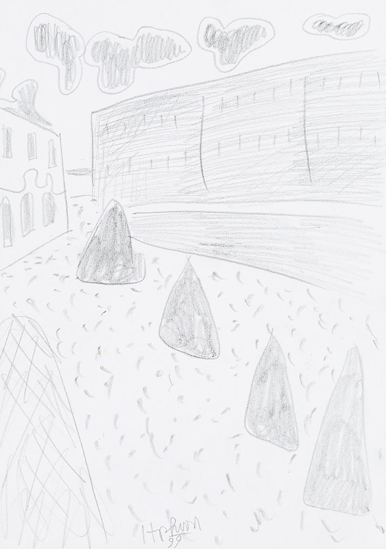 Kurt Hüpfner, Ohne Titel, 1999, Bleistift auf Papier, 29,7 × 21 cm, Privatbesitz, Wien