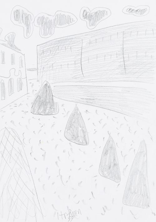 Kurt Hüpfner, Ohne Titel, 1999, Bleistift auf Papier, 29,7 × 21 cm, Privatbesitz, Wien