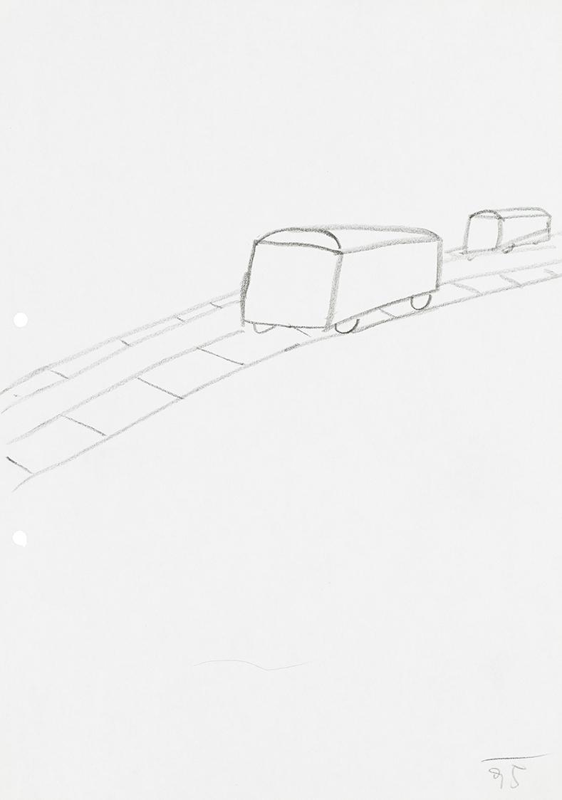 Kurt Hüpfner, Ohne Titel, 1995, Bleistift auf Papier, 29,7 × 21 cm, Privatbesitz, Wien