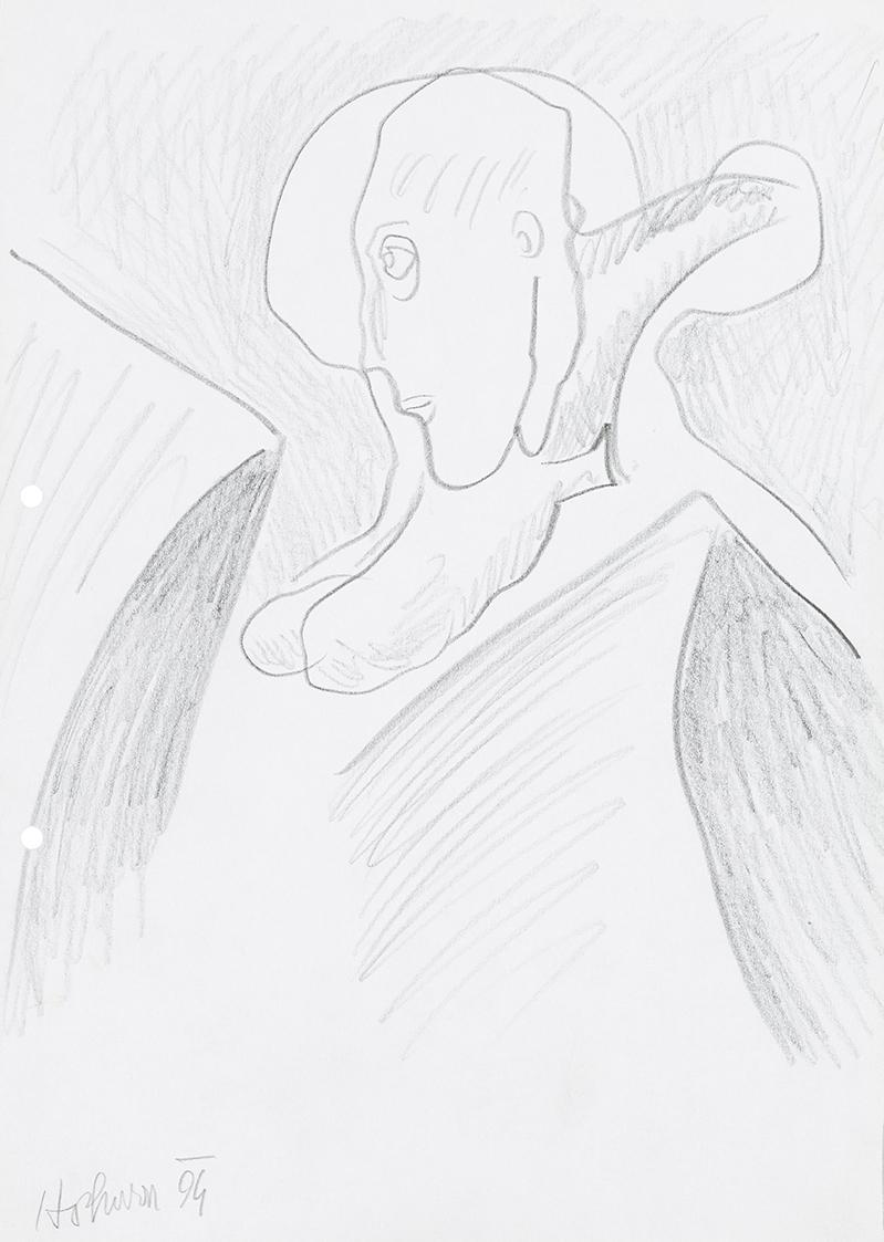 Kurt Hüpfner, Ohne Titel, 1994, Bleistift auf Papier, 29,7 × 21 cm, Privatbesitz, Wien