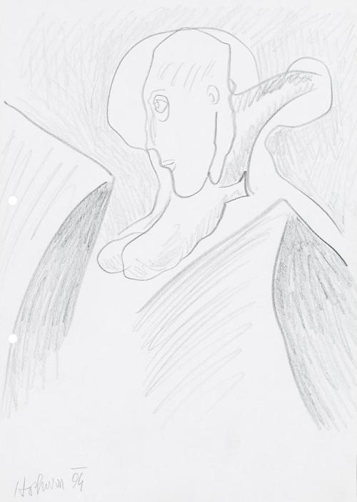 Kurt Hüpfner, Ohne Titel, 1994, Bleistift auf Papier, 29,7 × 21 cm, Privatbesitz, Wien