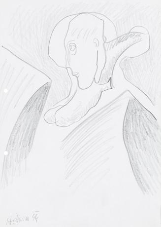 Kurt Hüpfner, Ohne Titel, 1994, Bleistift auf Papier, 29,7 × 21 cm, Privatbesitz, Wien