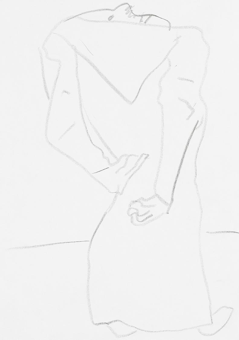 Kurt Hüpfner, Ohne Titel, um 2000, Bleistift auf Papier, 29,7 × 21 cm, Privatbesitz, Wien