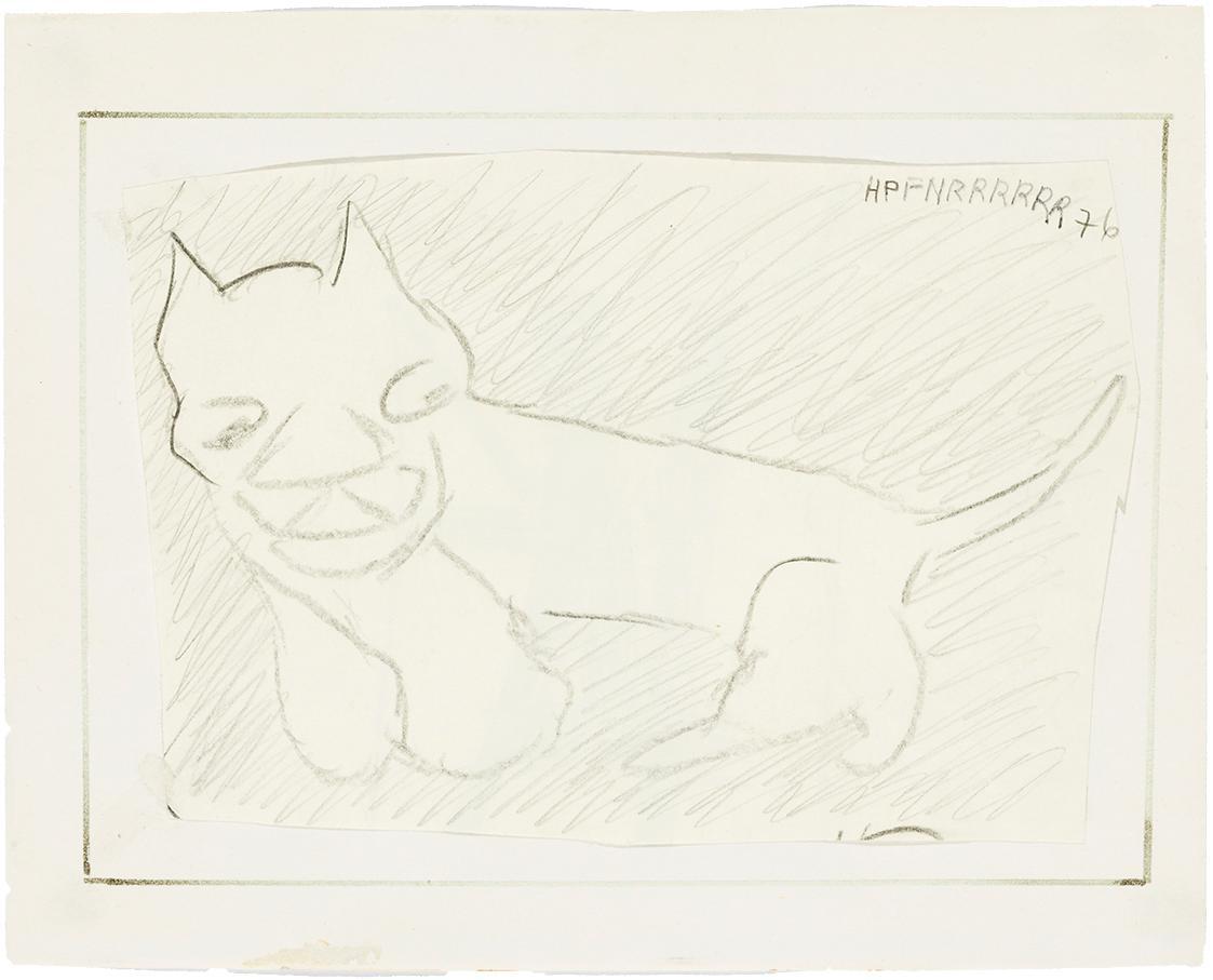 Kurt Hüpfner, Ohne Titel, 1976, Bleistift auf ungebleichtem Papier, kaschiert auf Karton, 12 ×  ...