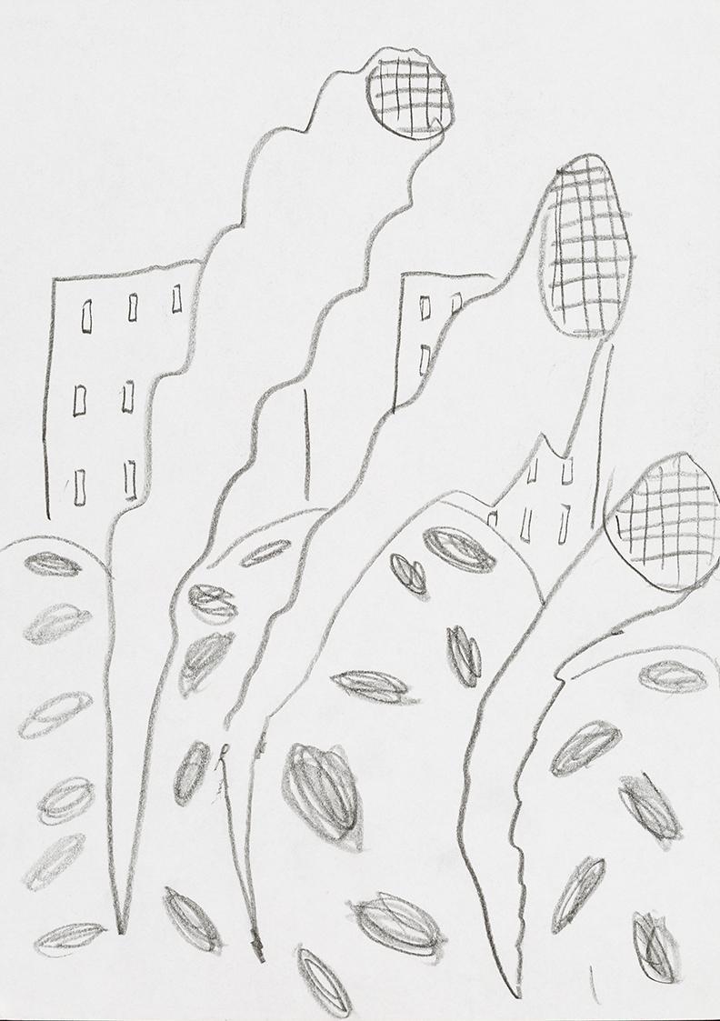 Kurt Hüpfner, Ohne Titel, um 2010, Bleistift auf Papier, 29,7 × 21 cm, Privatbesitz, Wien