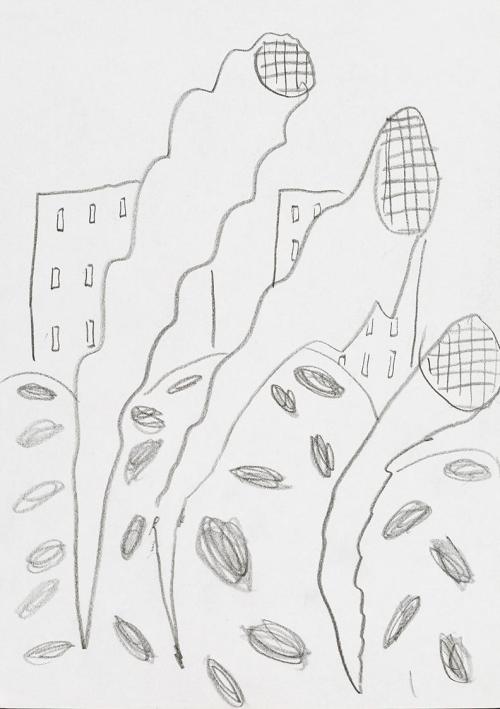 Kurt Hüpfner, Ohne Titel, um 2010, Bleistift auf Papier, 29,7 × 21 cm, Privatbesitz, Wien