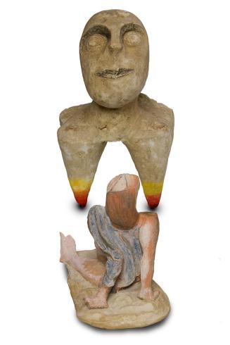 Kurt Hüpfner, Elias, um 2000, Gips, Pigmentfarbe, Öl, 35 × 19,5 × 15 cm, Privatbesitz