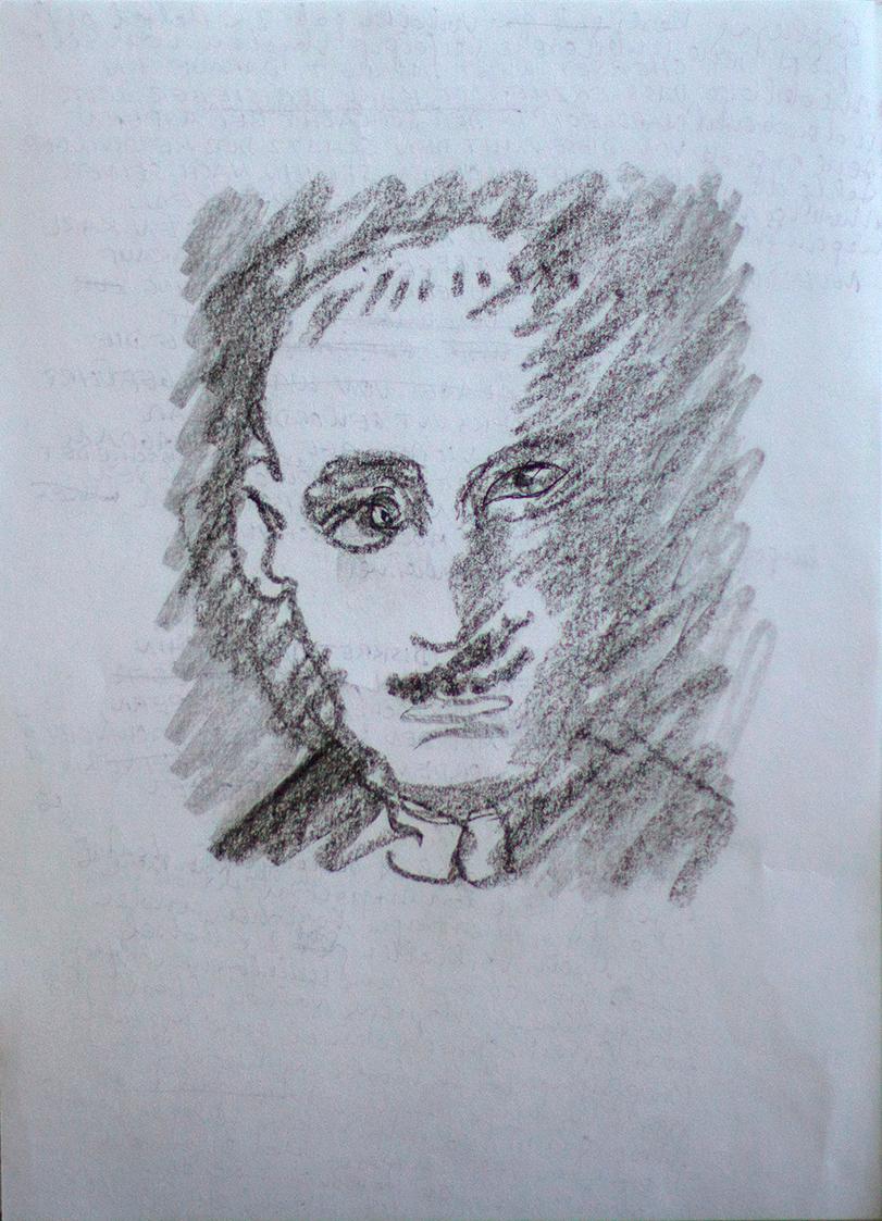 Kurt Hüpfner, Ohne Titel, um 1990, Kohle auf Papier, 29,8 × 21 cm, Privatbesitz, Wien