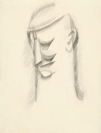 Alfred Wickenburg, Kopf, 1920/1925, Kohle auf Papier, Blattmaße: 31,1 × 23,8 cm, Museum der Mod ...