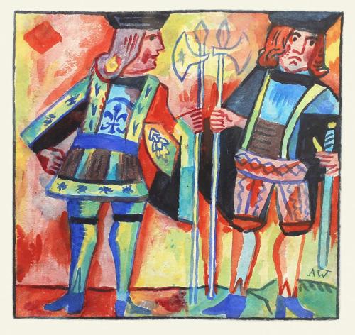 Alfred Wickenburg, Illustration zur Jobsiade: Hector und Hogier, 1963, Aquarell über Bleistift  ...