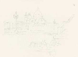 Alfred Wickenburg, Blick auf S. Maria della Salute, 1920/1923, Bleistift auf Papier, Blattmaße: ...