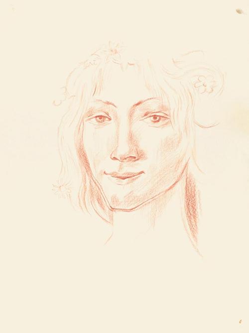 Alfred Wickenburg, Studie nach Botticelli, um 1942, Rötel auf Papier, Blattmaße: 37,2 x 26 cm,  ...