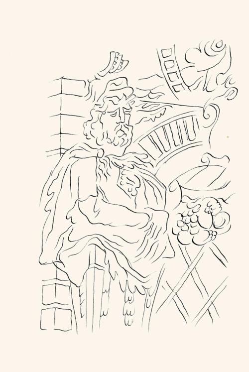 Alfred Wickenburg, Herme am Mausoleum der Fürsten Eggenberg in Ehrenhausen II, 1939, Tusche auf ...