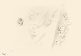 Alfred Wickenburg, Köpfe, 1920/1925, Bleistift auf Papier, Blattmaße: 32,5 × 45,5 cm, Leihgabe  ...