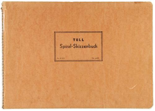 Alfred Wickenburg, Skizzenbuch TELL Spiral-Skizzenbuch, Nr. S 1272, 1945/1950, Kohle auf Papier ...