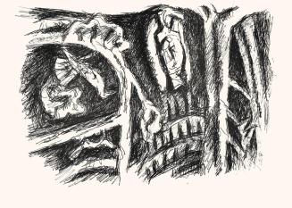 Alfred Wickenburg, Im Wald, um 1970, Schwarzer Filzstift auf Papier, Blattmaße: 41,7 × 58 cm, L ...