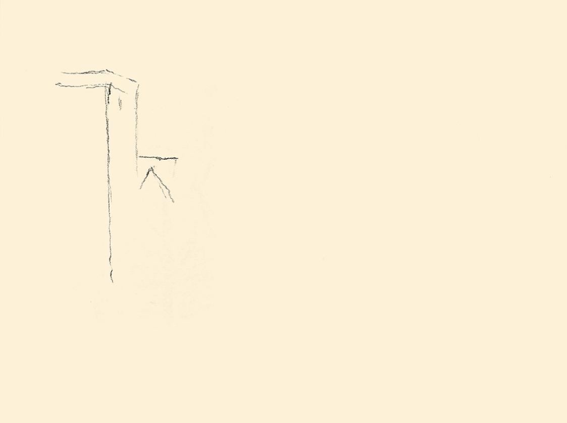 Alfred Wickenburg, Unvollendete Skizze, um 1953, Kohle auf Papier, Blattmaße: 21 × 28,5 cm, Lei ...