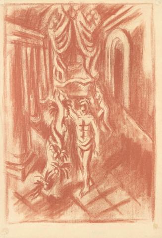 Alfred Wickenburg, Apollo und Daphne, 1942, Rötel auf Papier, Blattmaße: 62,2 × 43 cm, Leihgabe ...