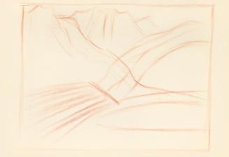 Alfred Wickenburg, Landschaftsstudie, 1938, Rötel auf Transparentpapier, Blattmaße: 21 × 30 cm, ...