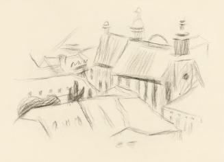 Alfred Wickenburg, Dachlandschaft, 1955/1960, Bleistift auf Papier, Blattmaße: 14,8 × 20,7 cm,  ...