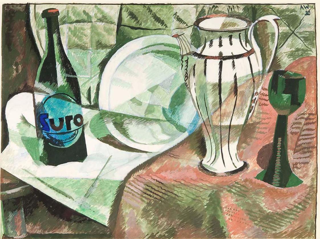 Alfred Wickenburg, Stillleben mit Krug, 1930, Aquarell auf Papier, Blattmaße: 69,5 × 46 cm, Ver ...