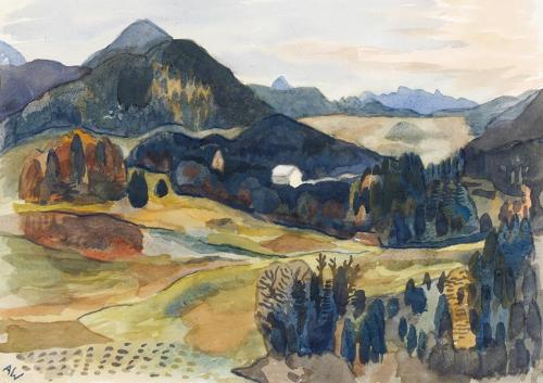 Alfred Wickenburg, Ausseer Herbstlandschaft, 1932, Aquarell auf Papier, Blattmaße: 43 × 61,5 cm ...