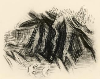 Alfred Wickenburg, Studie zu den Flächen geschwungener Blätter, 1950, Kohle auf Papier, Blattma ...