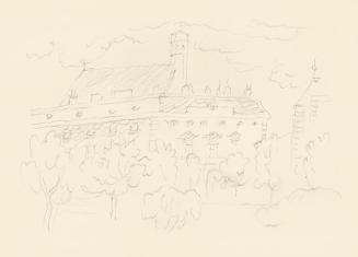 Alfred Wickenburg, Ansicht des Bundeskanzleramts mit der Minoritenkirche im Hintergrund, 1939/1 ...