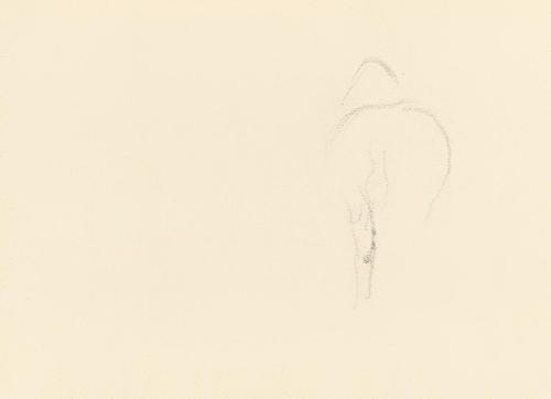 Alfred Wickenburg, Skizze eines Löwens von hinten, 1939/1944, Graphit auf Papier, Blattmaße: 21 ...