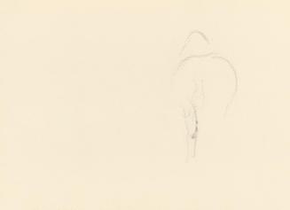 Alfred Wickenburg, Skizze eines Löwens von hinten, 1939/1944, Graphit auf Papier, Blattmaße: 21 ...