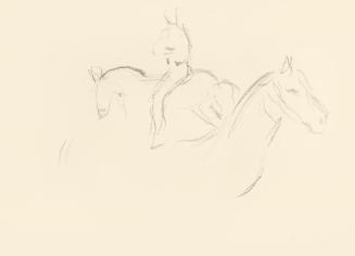 Alfred Wickenburg, Pferd im Profil und Pferd mit Reiter, 1939/1944, Graphit auf Papier, Blattma ...