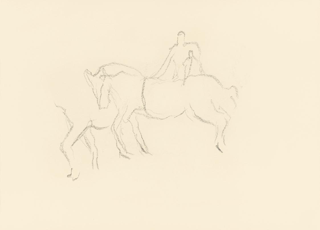 Alfred Wickenburg, Pferdestudien, 1939/1944, Graphit auf Papier, Blattmaße: 21 × 29,5 cm, Leihg ...