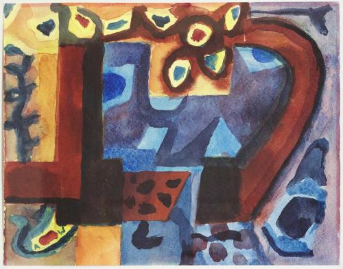 Alfred Wickenburg, Farbklang II, 1956, Aquarell auf Papier, Blattmaße: 28 × 35 cm, Privatbesitz ...