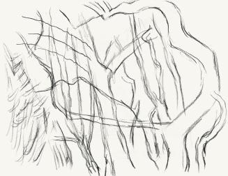 Alfred Wickenburg, Bäume, um 1956, Kohle auf Papier, Blattmaße: 24,1 × 32 cm, Leihgabe aus Priv ...