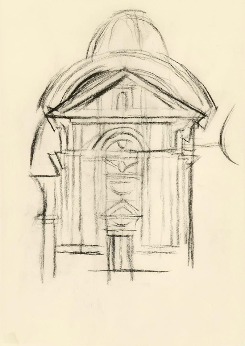 Alfred Wickenburg, Studie für das Wandbild "An der Hüfte des Engels":  Mausoleum Kaiser Ferdina ...