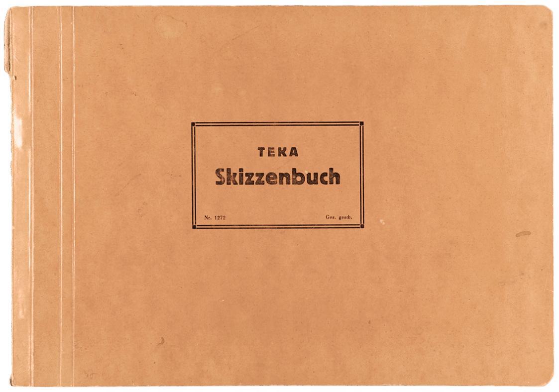 Alfred Wickenburg, TEKA Skizzenbuch Nr. 1272 (Nr. 37), 1953, Kohle und Graphit auf Papier, 29,9 ...